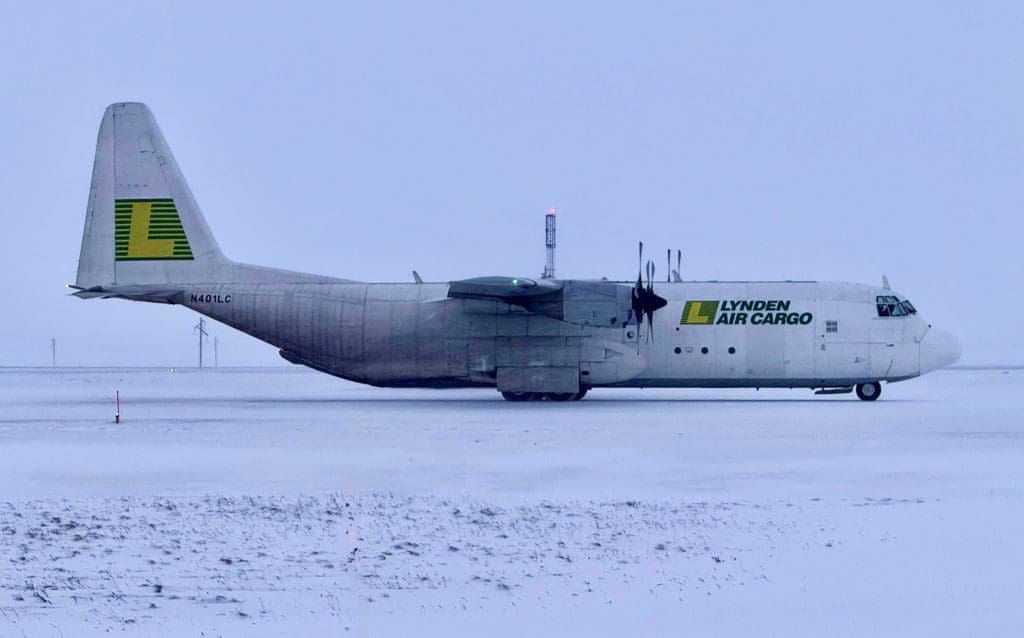 Hercules aircraft on the North Slope