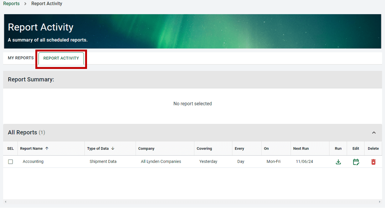 Report Activity in EZ Commerce