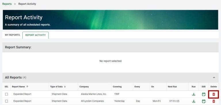 Reports - Editing a Report Schedule | Lynden Help Center