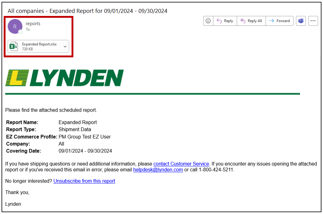 Schedule time based report email