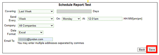 how to schedule a standard report in EZ Commerce