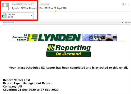 pdf report email from ez commerce