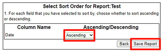 fifth step for creating your own custom report in EZ Commerce