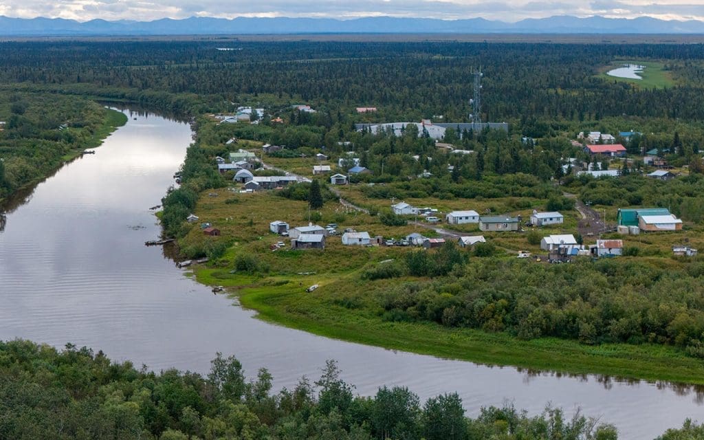 Aerial view of Bethel, Alaska