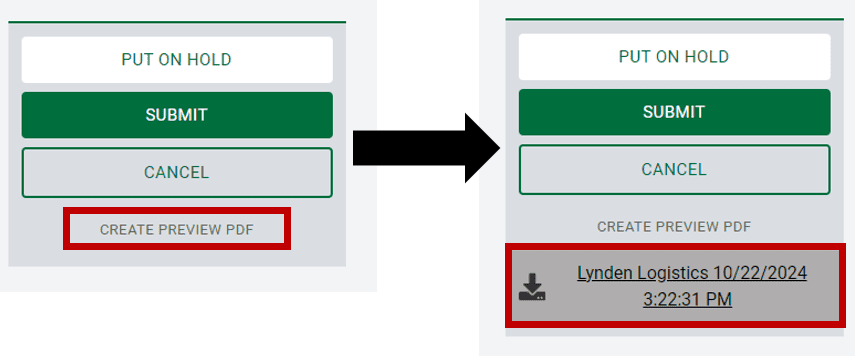 create a shipment on hold 1