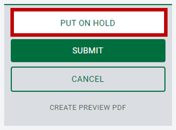 create a shipment on hold 2
