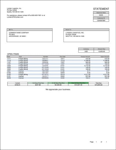 statement of account