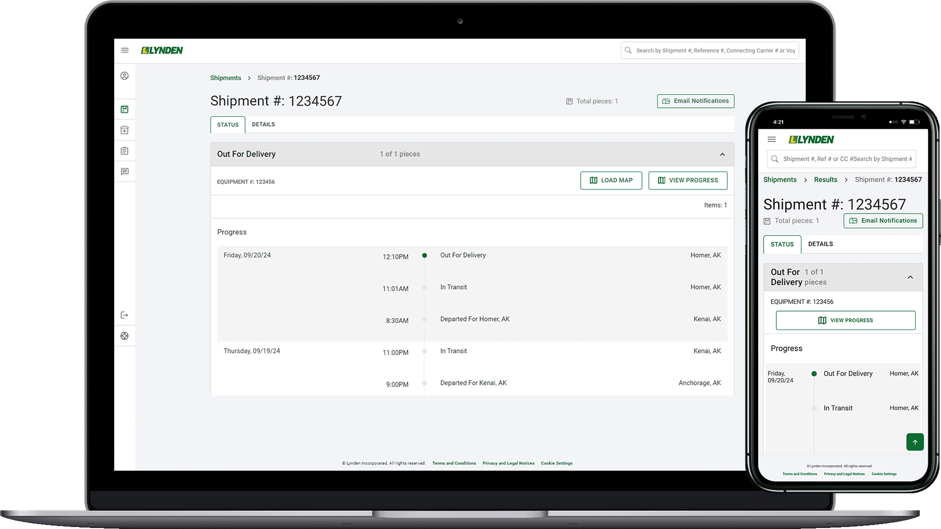 Example of EZ Commerce screen