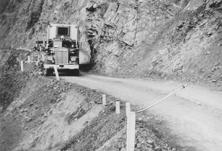 Old photo of Lynden truck on Alcan