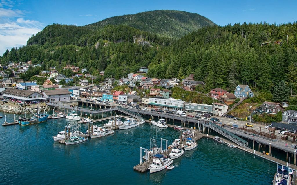 Ketchikan Harbor and City in Alaska