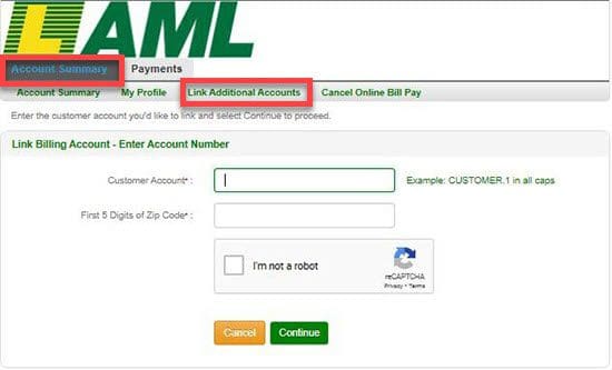 second step to linking multiple accounts under a single Lynden company