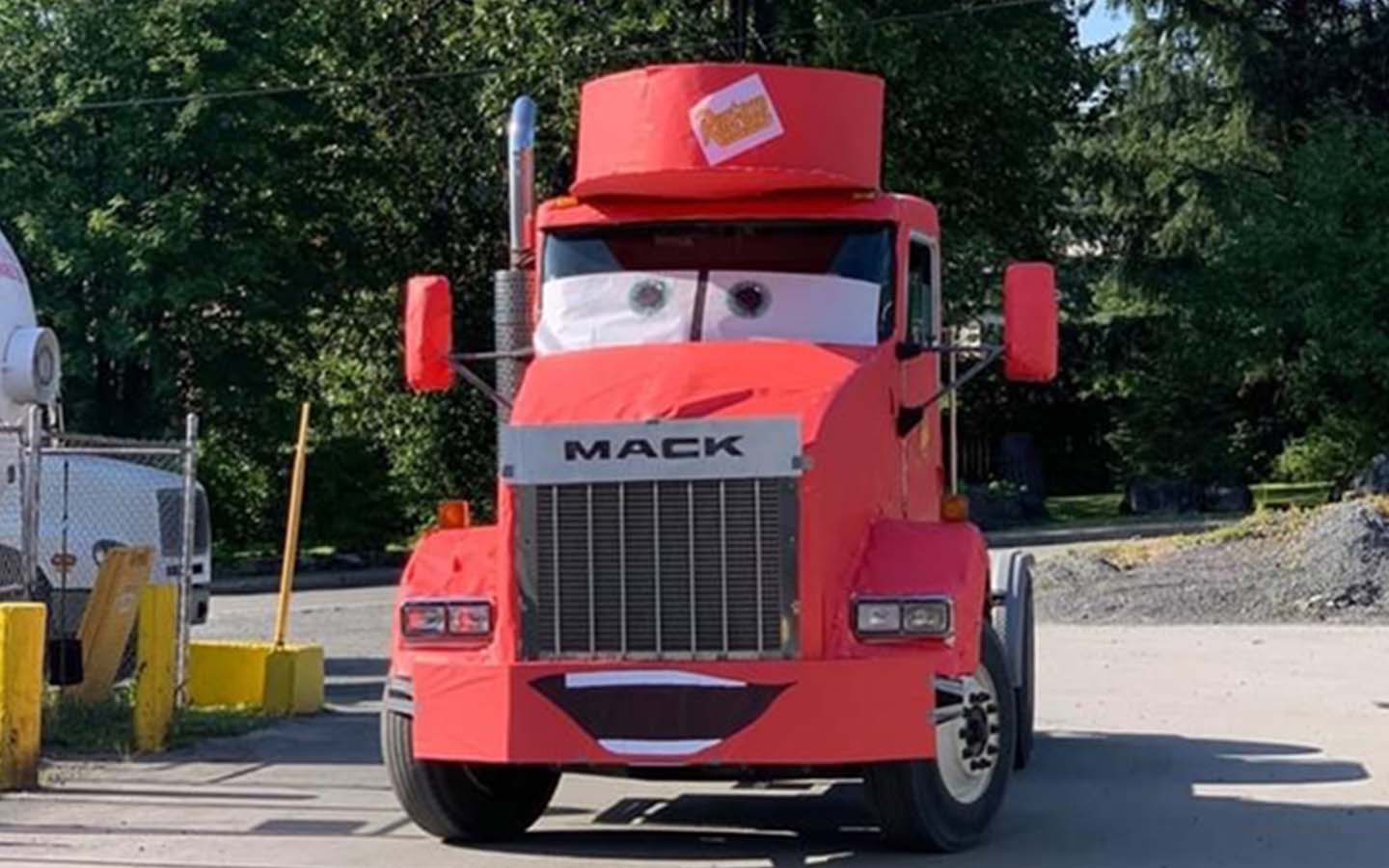 Truck disguised as Cars character for special delivery