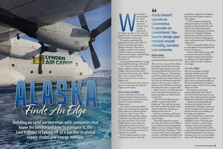 Article featuring Lynden shipping to Alaska