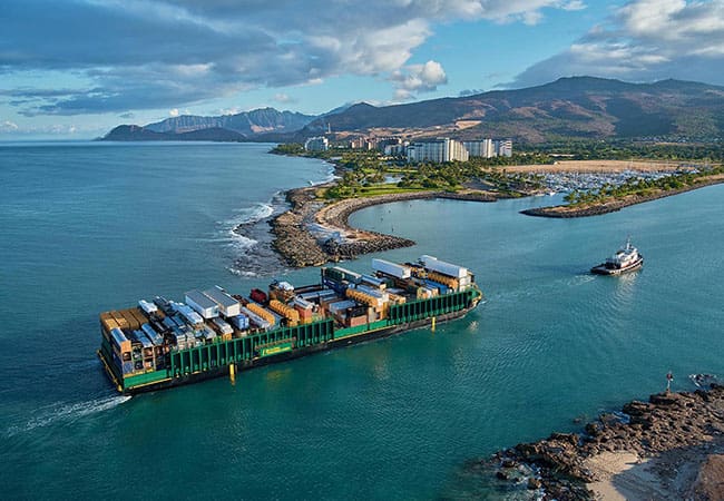 Shipping to locations in Hawaii, such as Oahu and Maui, via barge.