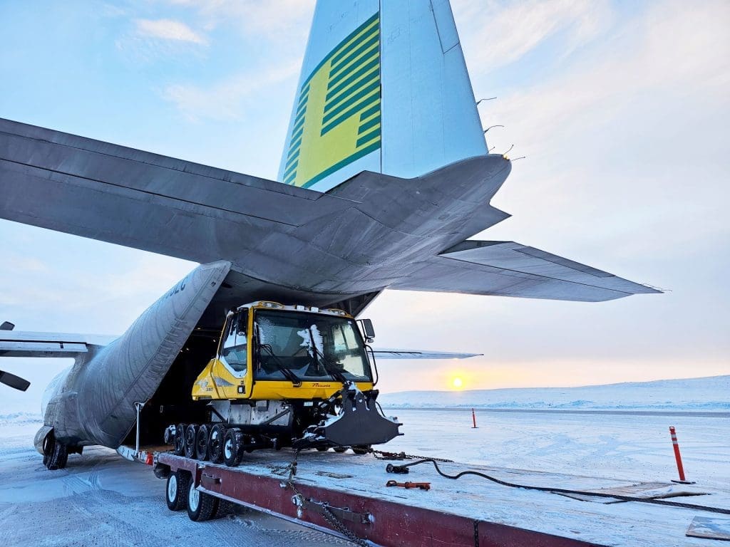 Multi-modal shipping via truck and air cargo.