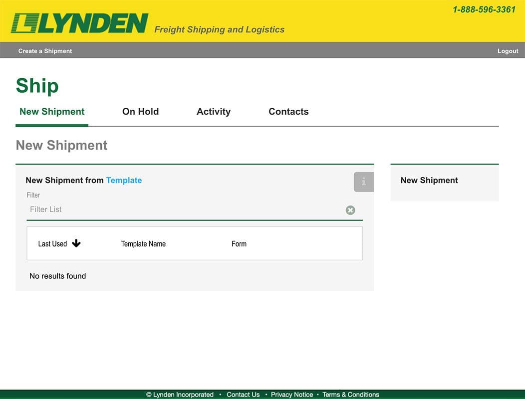 Create a shipment in Lynden's EZ Commerce
