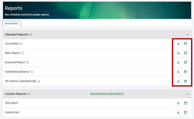 Downloading or scheduling reports in EZ Commerce