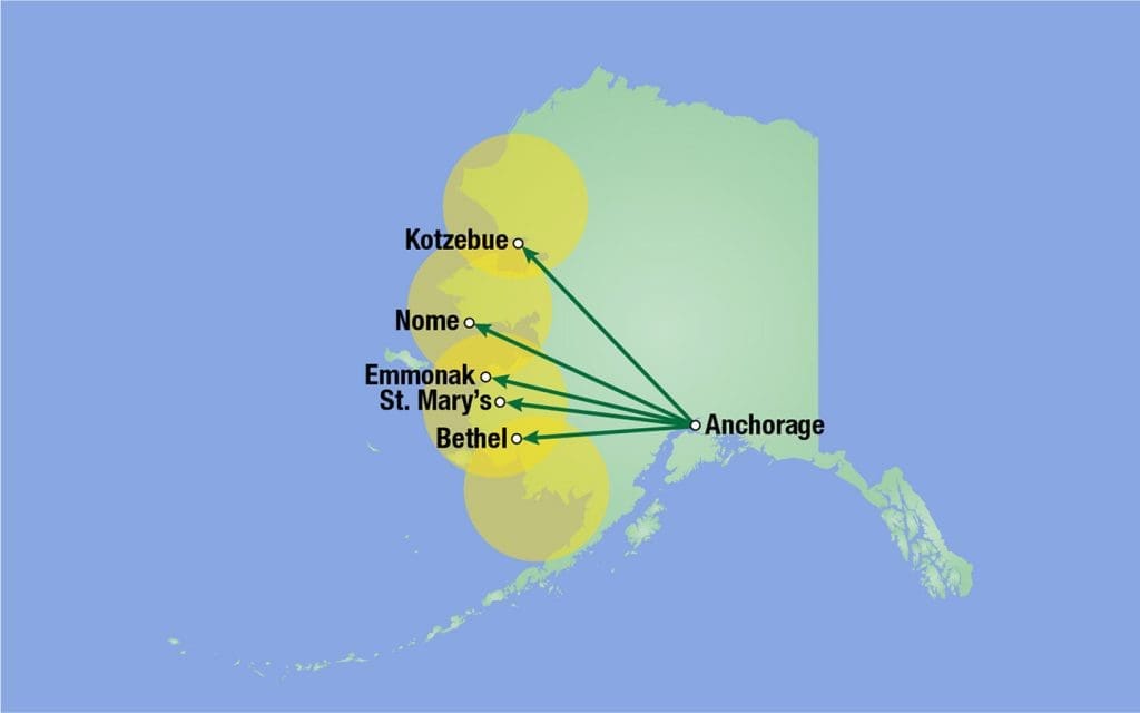 Air Cargo Routes to Bethel, Emmonak, Nome, Kotzebue, and St. Mary’s