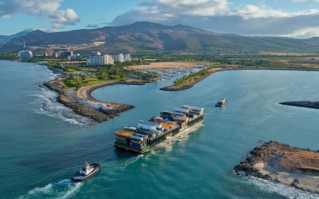 Bi-weekly barge service to Honolulu, Hawaii