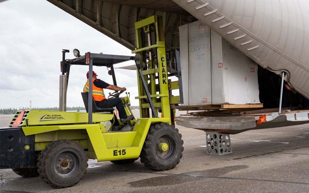 Loading airfreight shipment in Canada