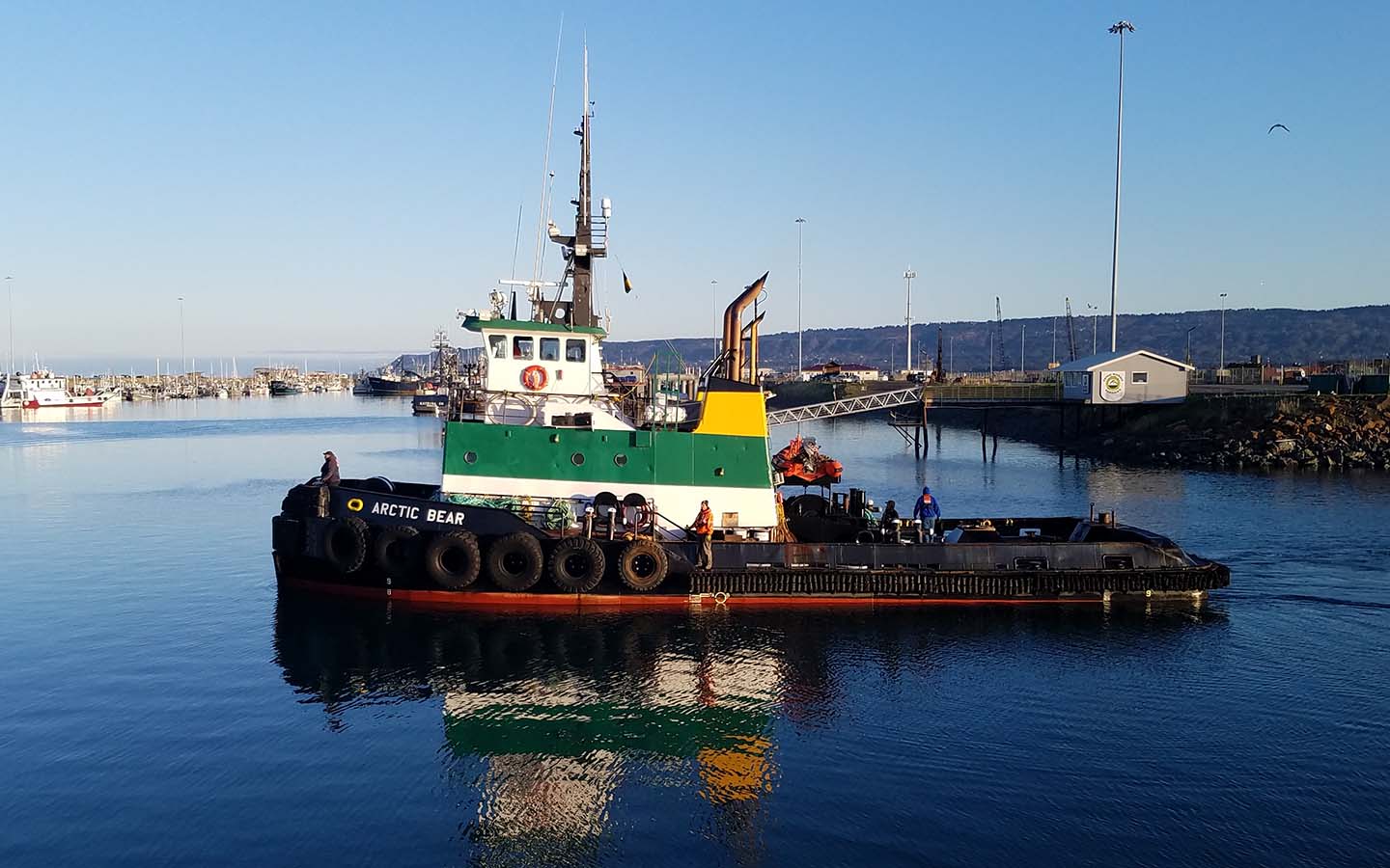 Tug and barge fleet on the Alaska coast