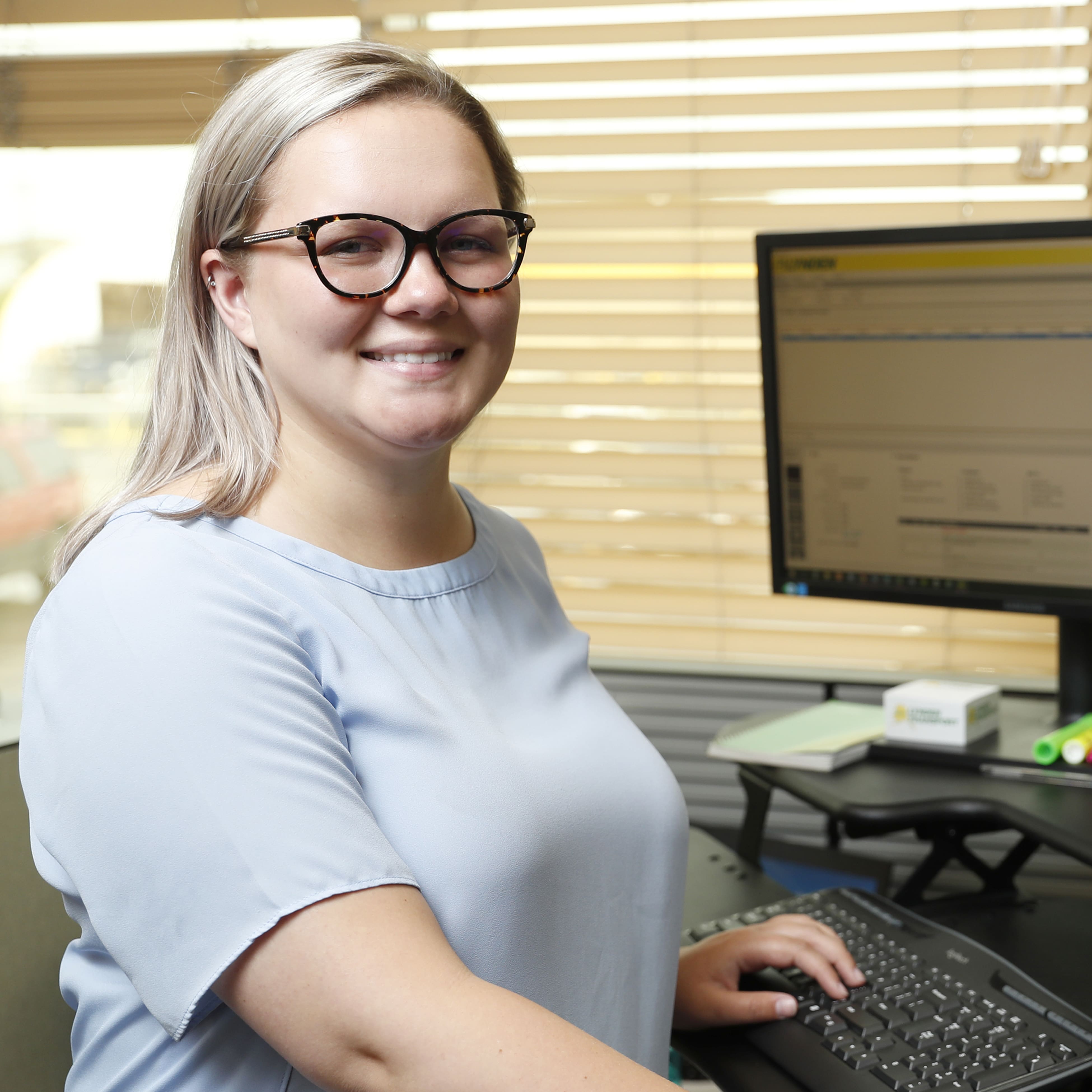 Lynden employee at computer