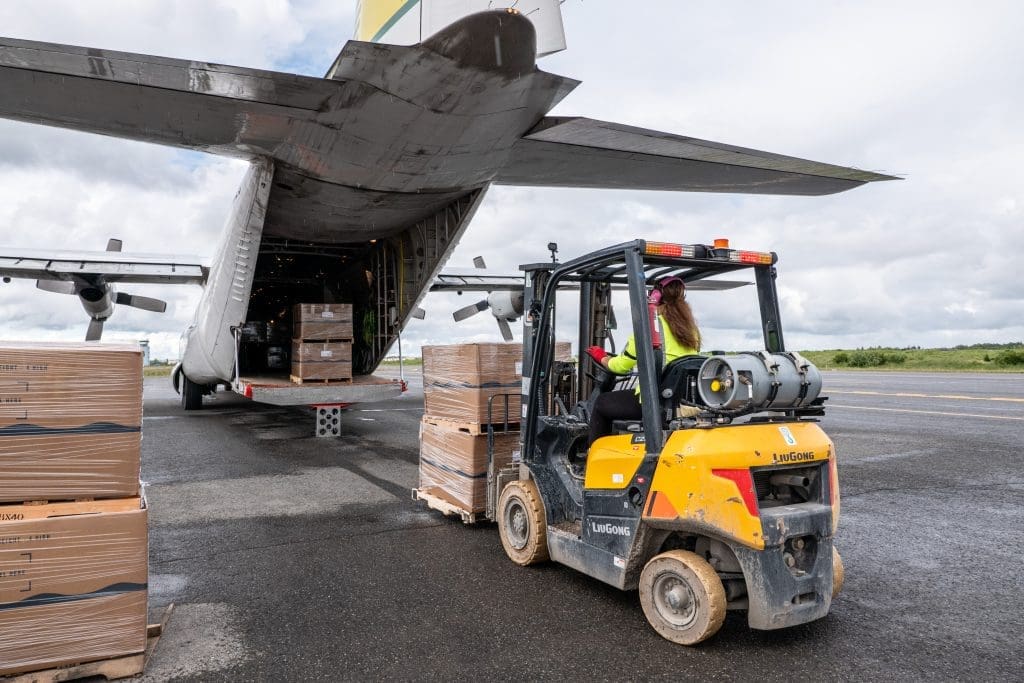 Hercules aircraft seafood shipping